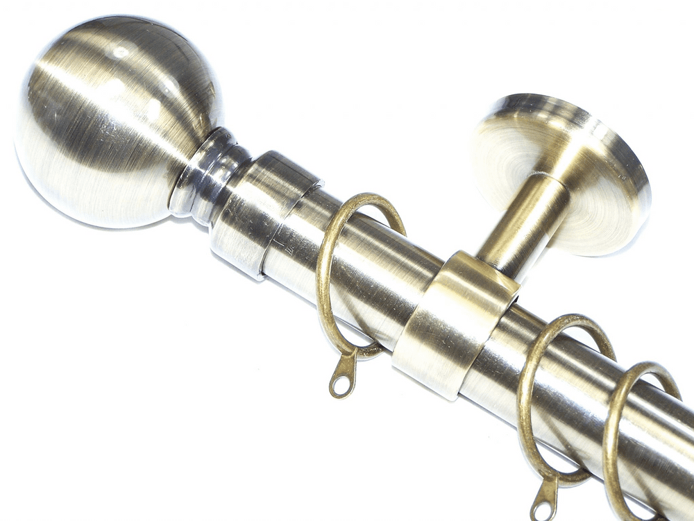 28mm Antique Brass Ceiling Bay Window System Ball Finials 2 4m 3m 3 6m 3 9m