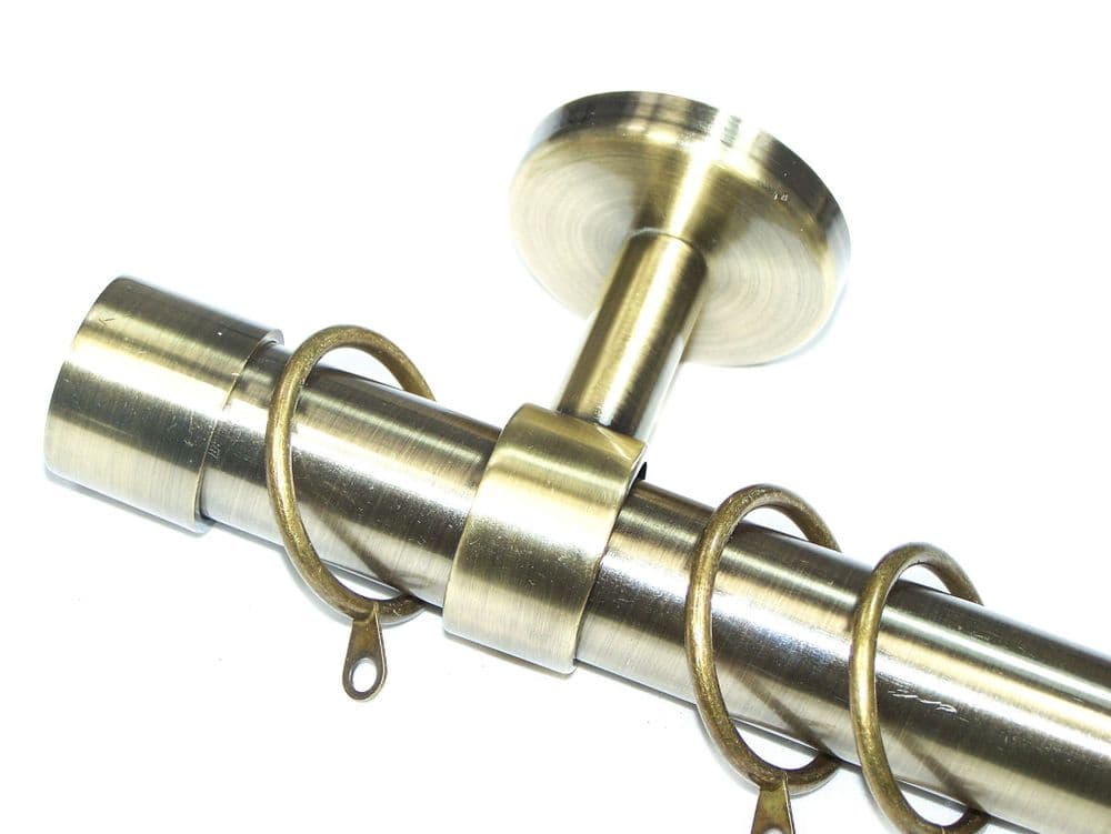 28mm Antique Brass Ceiling Curtain Pole End Cap Finials