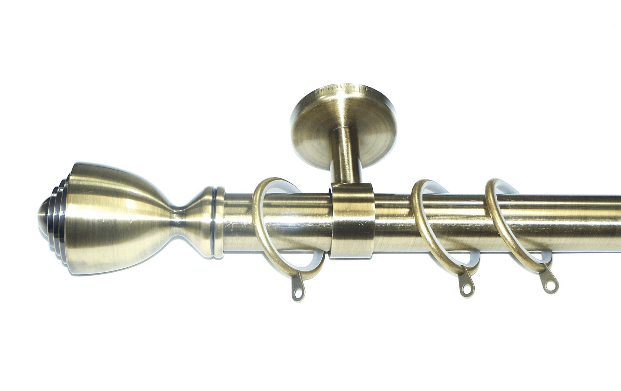 28mm Antique Brass Ceiling Pole Trophy Finials Glider Rings