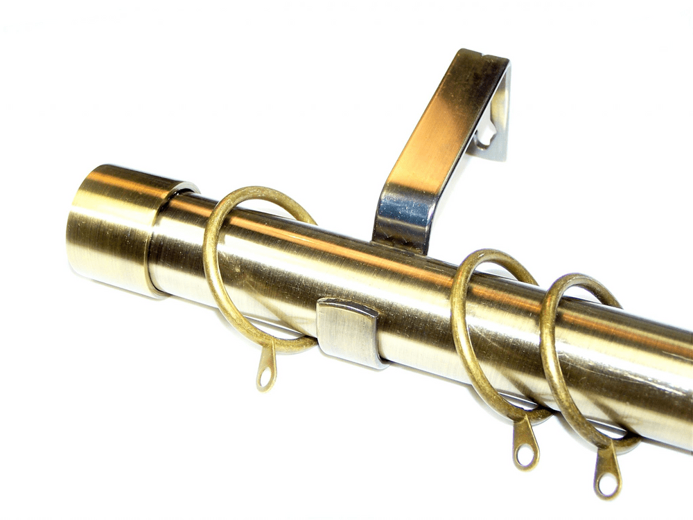 28mm Antique Brass Curtain Pole End Cap Finials