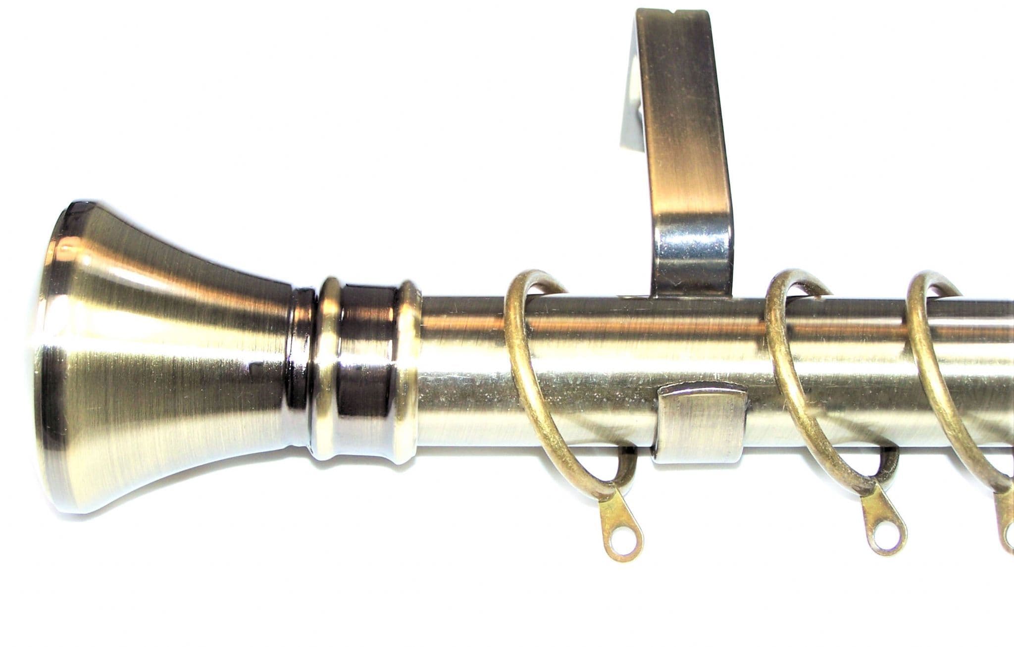 28mm Antique Brass Curtain Pole Hammerhead Finials