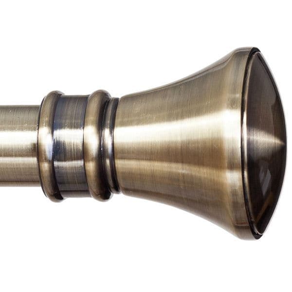 28mm Antique Brass Curtain Pole Hammerhead Finials 1 8m 3 6m