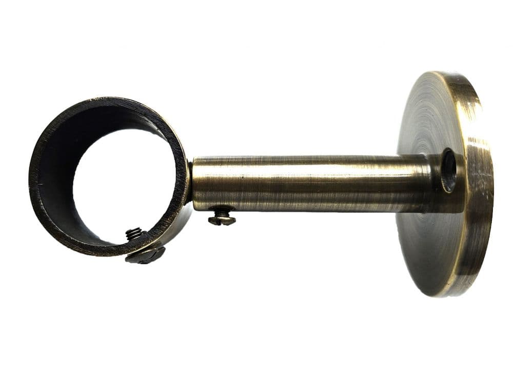 28mm Antique Brass extending Curtain Pole Ceiling Wall Bracket 92mm