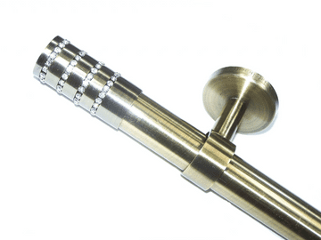 28mm Antique Brass Eyelet Bay Window System Diamante Barrel Finials 2.4m 3m 3.6m 3.9m