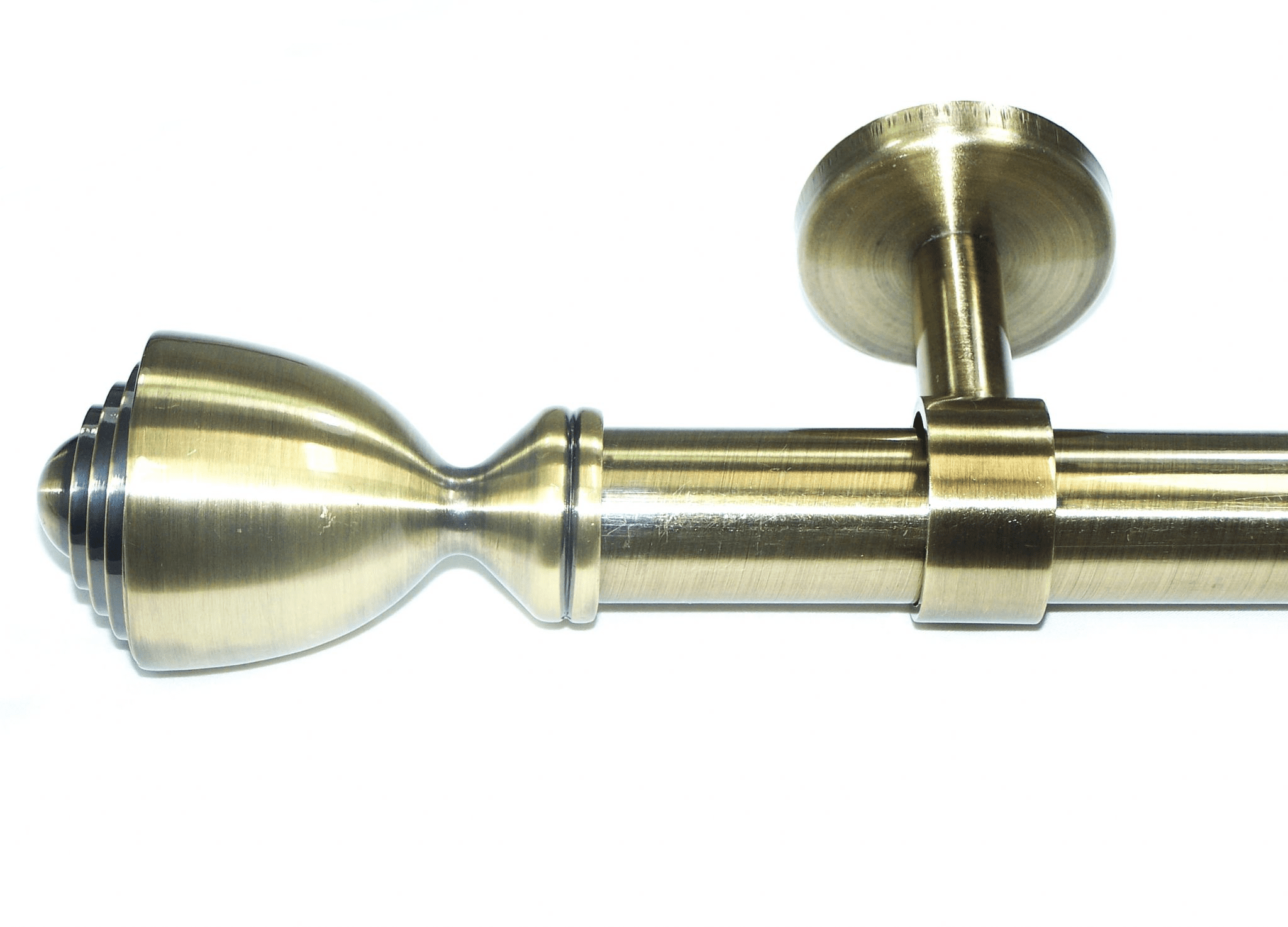 28mm Antique Brass Eyelet Ceiling Curtain Pole Trophy Finials