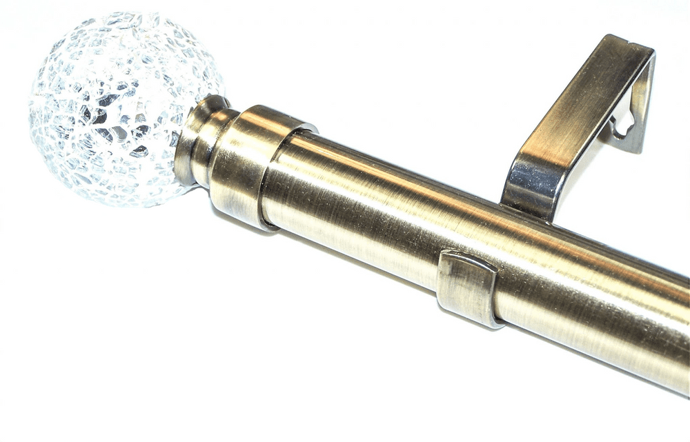 28mm Antique Brass Eyelet Curtain Pole Mosaic Ball Finials