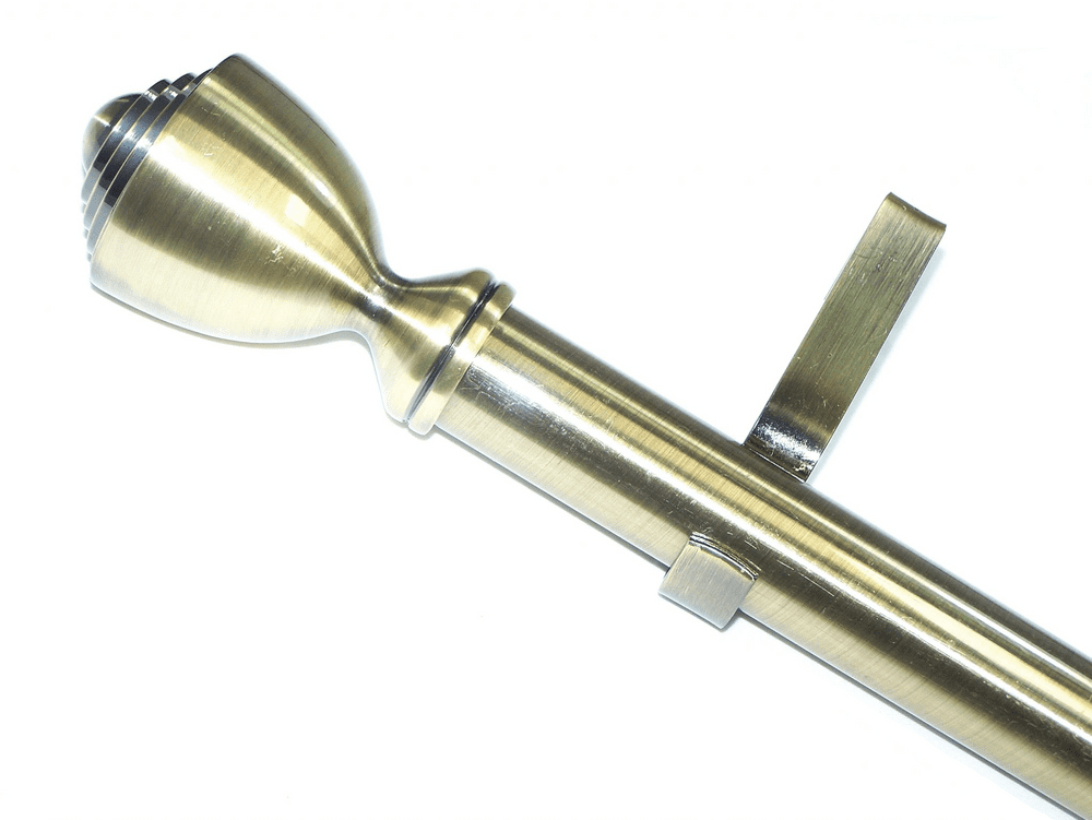 28mm Antique Brass Eyelet Curtain Pole Trophy Finials