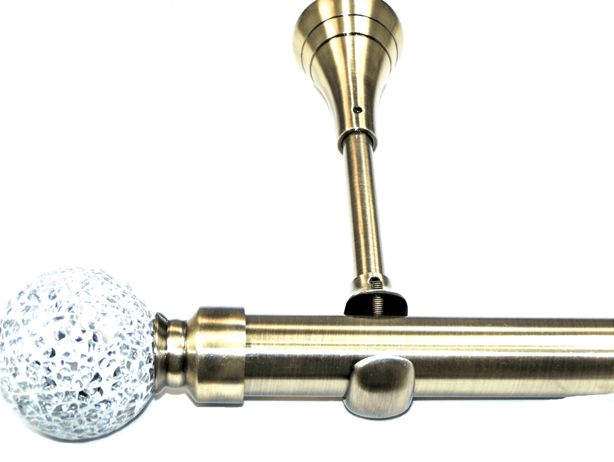 28mm Antique Brass Eyelet Designer Extra Deep Pole Mosaic Ball Finials