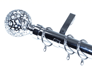 28mm Chrome Bay Window System Circle Ball Finials 2.4m 3m 3.6m 4.5m 5.4m 6m