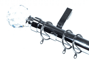 28mm Chrome Bay Window System Crystal Ball Finials 2.4m 3m 3.6m 4.5m 4.8m 5.4m 6m 7.5m