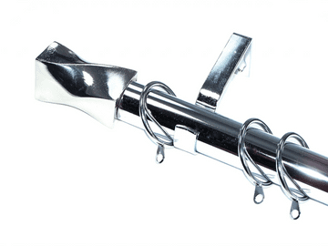 28mm Chrome Bay Window System Twisted Barrel Finials 2.4m 3m 3.6m 4.5m 4.8m 5.4m 6m