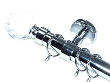 28mm Chrome Ceiling Bay Window System Crystal Ball Finials 2.4m 3m 3.6m 3.9m