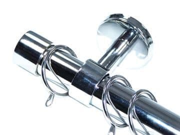 28mm Chrome Ceiling Bay Window System End Cap Finials 2.4m 3m 3.6m 3.9m