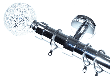 28mm Chrome Ceiling Bay Window System Mosaic Ball Finials 2.4m 3m 3.6m 3.9m