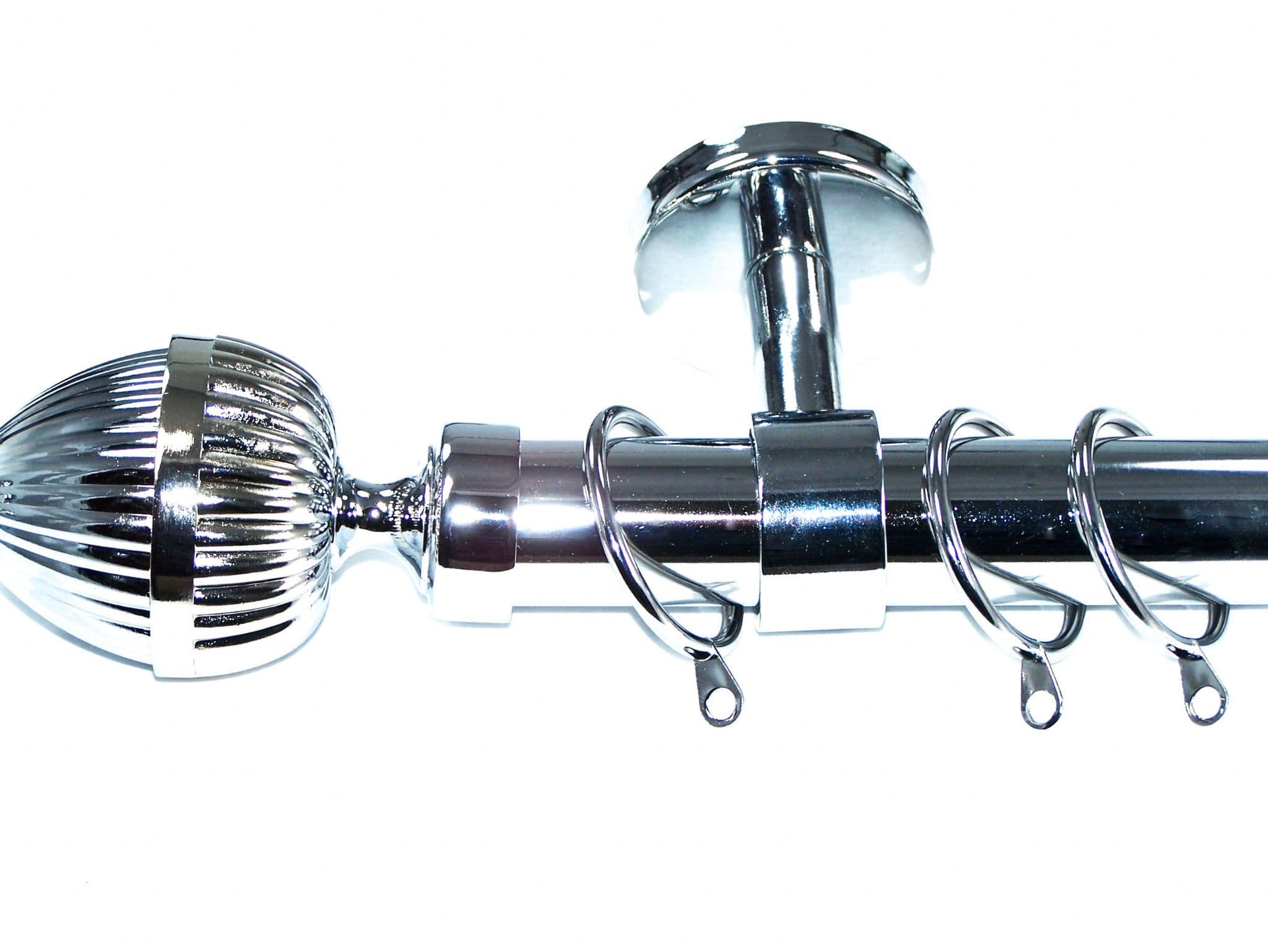 28mm Chrome Ceiling Curtain Pole Acorn Finials