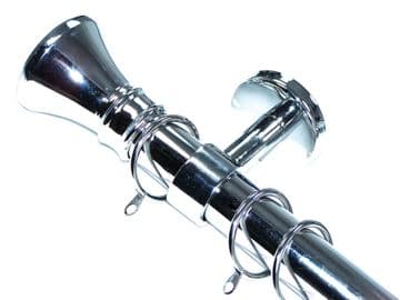 28mm Chrome Ceiling Curtain Pole Hammerhead Finials