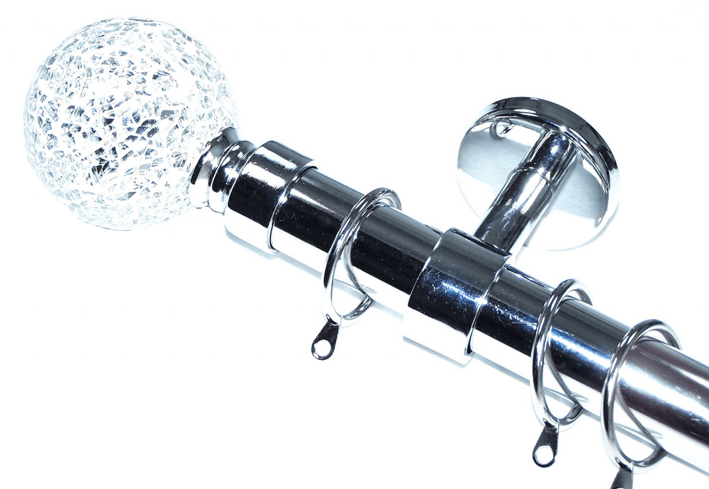 28mm Chrome Ceiling Curtain Pole Mosaic Ball Finials