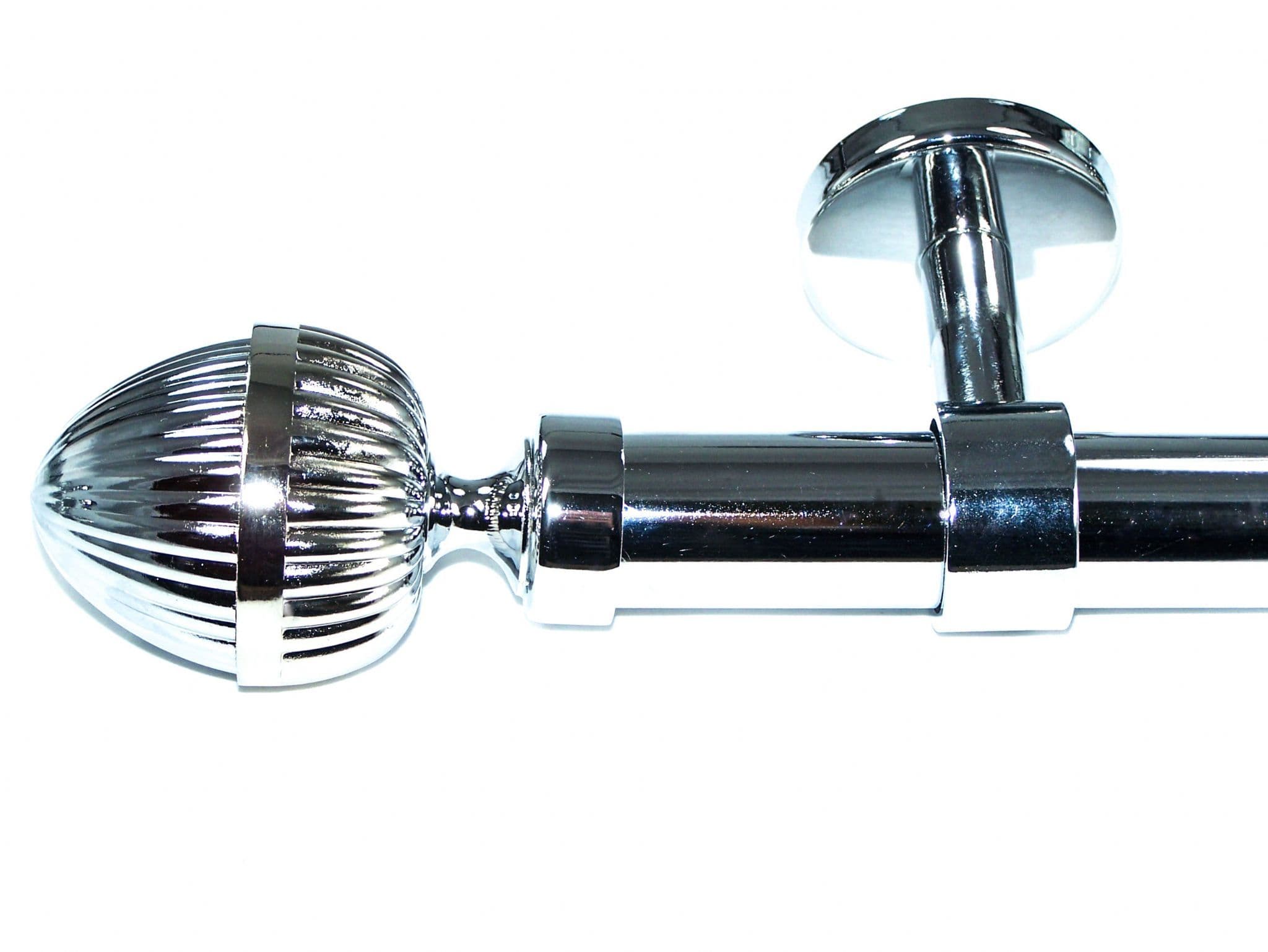 28mm Chrome Ceiling Eyelet Curtain Pole Acorn Finials