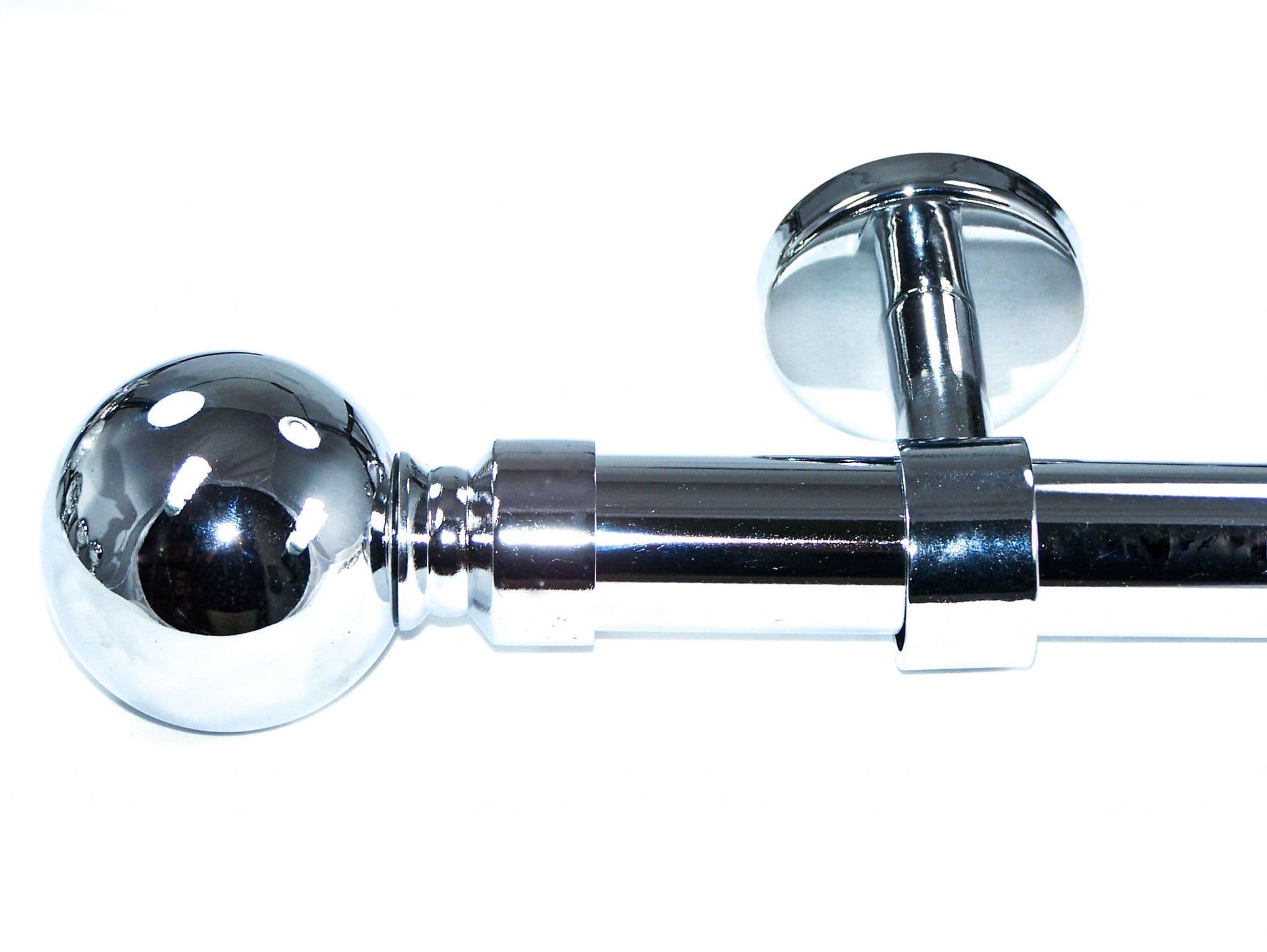 28mm Chrome Ceiling Eyelet Curtain Pole Ball Finials
