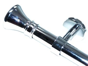 28mm Chrome Ceiling Eyelet Curtain Pole Hammerhead Finials