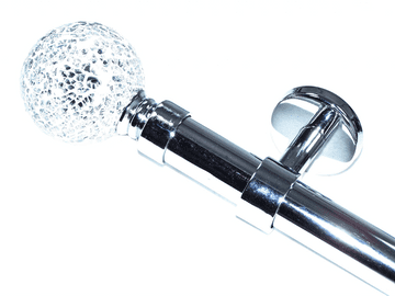28mm Chrome Ceiling Eyelet Curtain Pole Mosaic Ball Finials