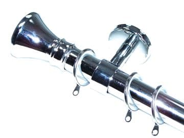 28mm Chrome Ceiling Pole Glider Rings Hammerhead Finials