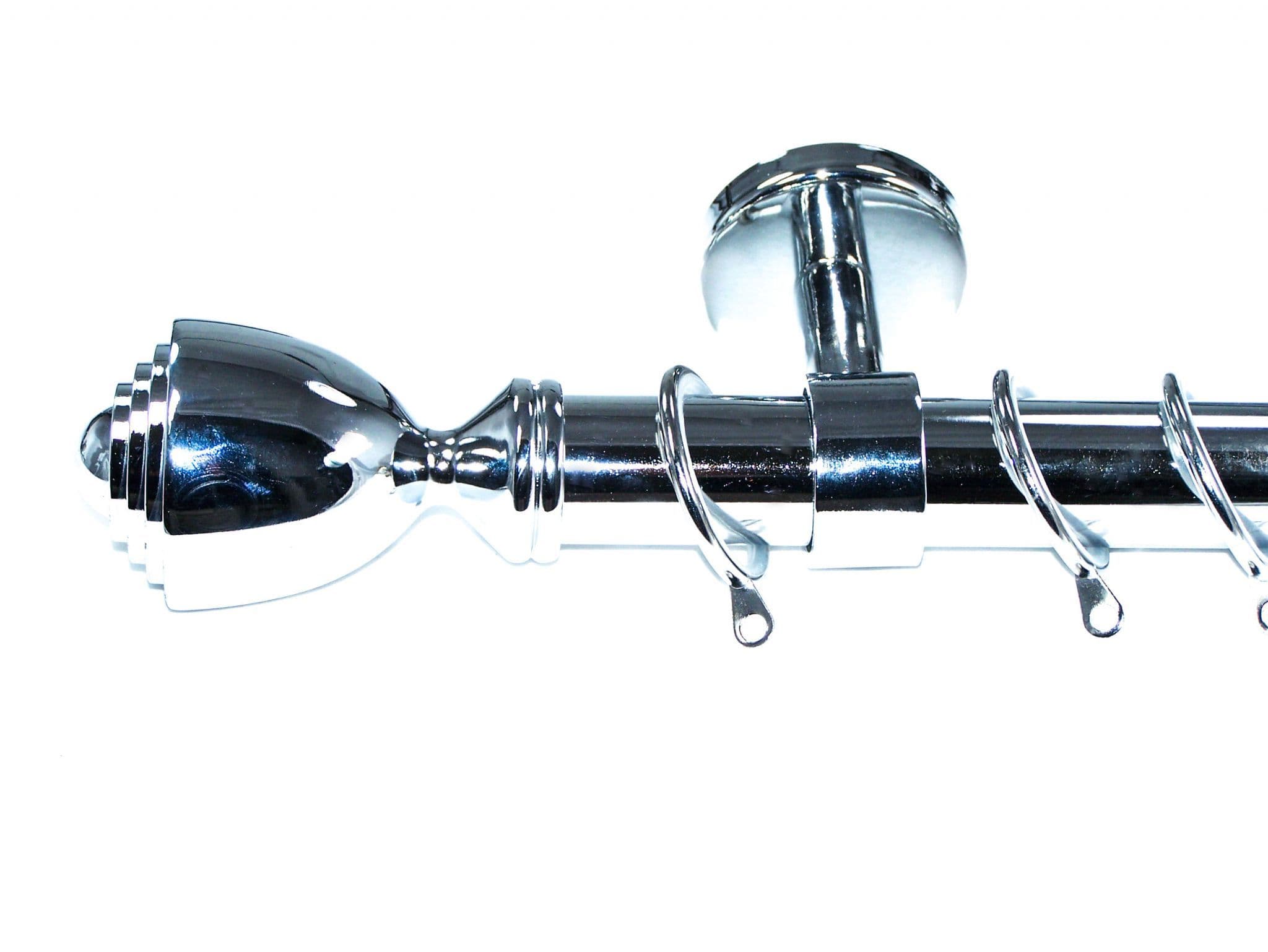 28mm Chrome Ceiling Pole Glider Rings Trophy Finials