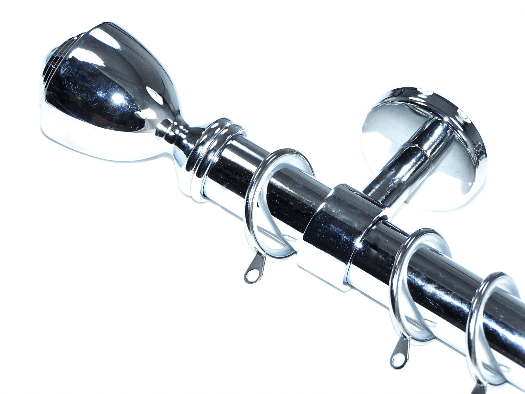 28mm Chrome Ceiling Pole Glider Rings Trophy Finials
