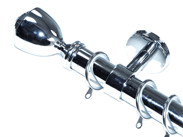 28mm Chrome Ceiling Pole Glider Rings Trophy Finials