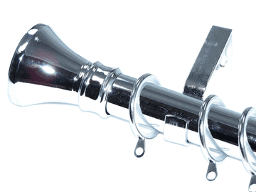 28mm Chrome Curtain Pole Glider Rings Hammerhead Finials