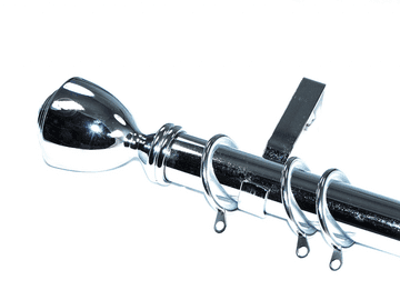 28mm Chrome Curtain Pole Glider Rings Trophy Finials