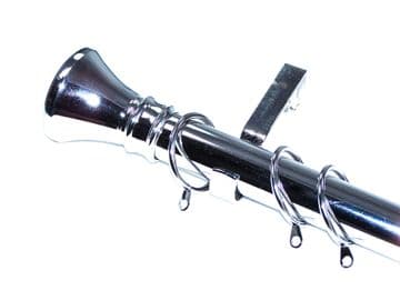 28mm Chrome Curtain Pole Hammerhead Finials