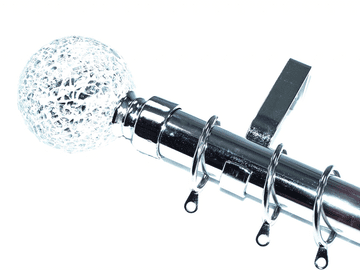 28mm Chrome Curtain Pole Mosaic Ball Finials