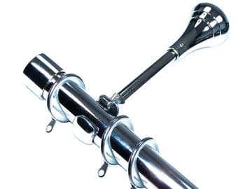 28mm Chrome Designer Extra Deep Pole with Glider Rings End Cap Finials 1.2m 1.5m 2.4m 3m