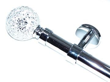 28mm Chrome Eyelet Ceiling Bay Window System Circle Ball Finials 2.4m 3m 3.6m 3.9m