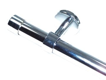 28mm Chrome Eyelet Ceiling Bay Window System End Cap Finials 2.4m 3m 3.6m 3.9m