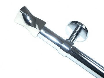 28mm Chrome Eyelet Ceiling Bay Window System Twisted Barrel Finials 2.4m 3m 3.6m 3.9m