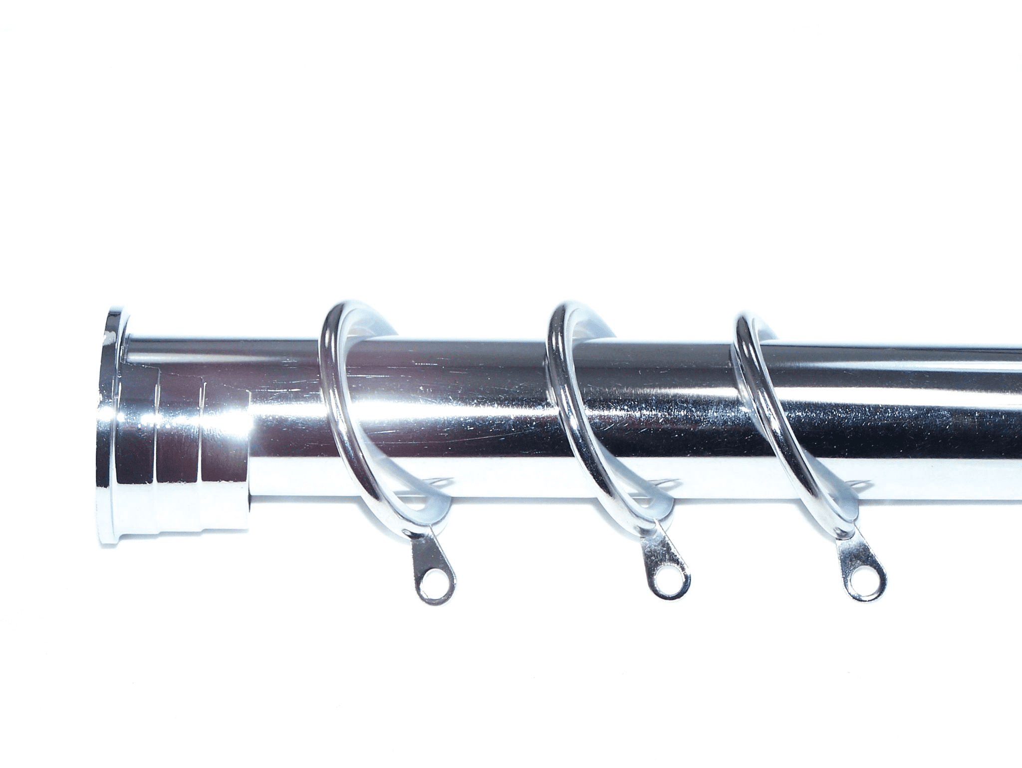 28mm Chrome Recess Curtain Pole with Glider Rings 1 8m / 3 6m