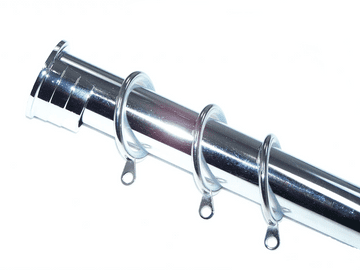 28mm Chrome Recess Curtain Pole with Glider Rings