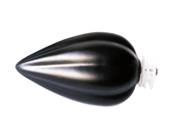 28mm Fluted Ceramic Black Spear Effect Curtain Pole Finials