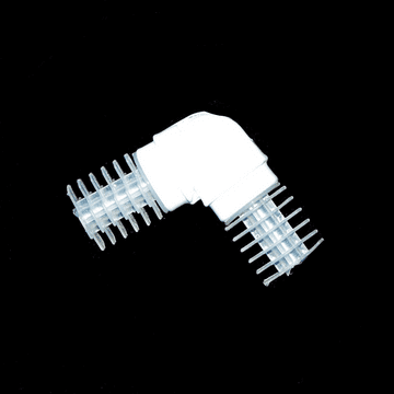 28mm Gloss White Bay Curtain Pole Corner Elbow