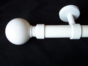 28mm Gloss White Ceiling Eyelet Curtain Pole Ball Finials