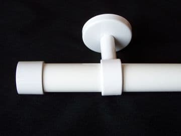 28mm Gloss White Ceiling Eyelet Curtain Pole End Cap Finials