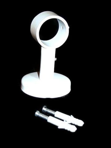 28mm Gloss White Extendable Ceiling Curtain Pole Wall Bracket