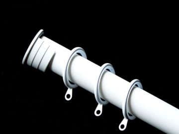 28mm Gloss White Recess Curtain Pole with Glider Rings 1.8m / 3.6m