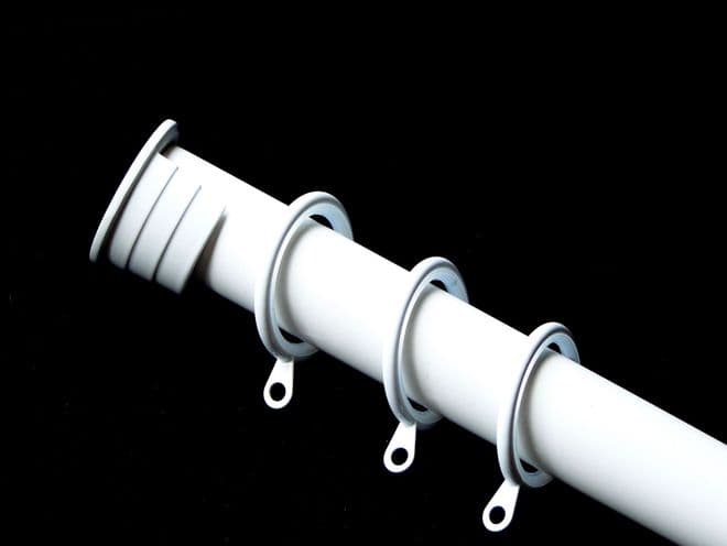 28mm Gloss White Recess Curtain Pole with Glider Rings
