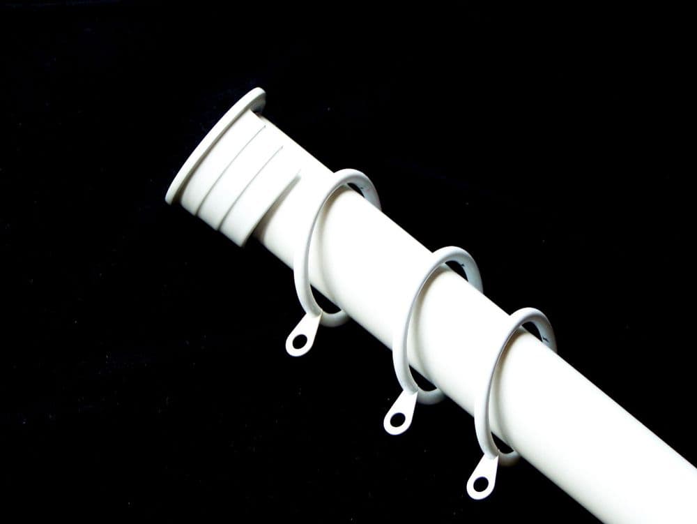 28mm Gloss White Recess Curtain Pole with Rings