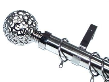 28mm Graphite Black Bay Window System Circle Ball Finials 2.4m 3m 3.6m 3.9m 4.5m 4.8m 5.4m 6m