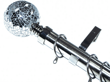 28mm Graphite Black Bay Window System Mosaic Finials 2.4m 3m 3.6m 3.9m 4.5m 4.8m 5.4m 6m