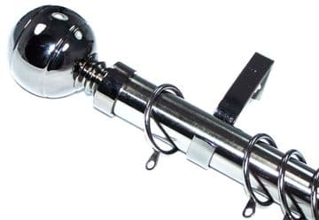 28mm Graphite Black Bay Window System Ribbed Ball Finials 2.4m 3m 3.6m 3.9m 4.5m 4.8m 5.4m 6m